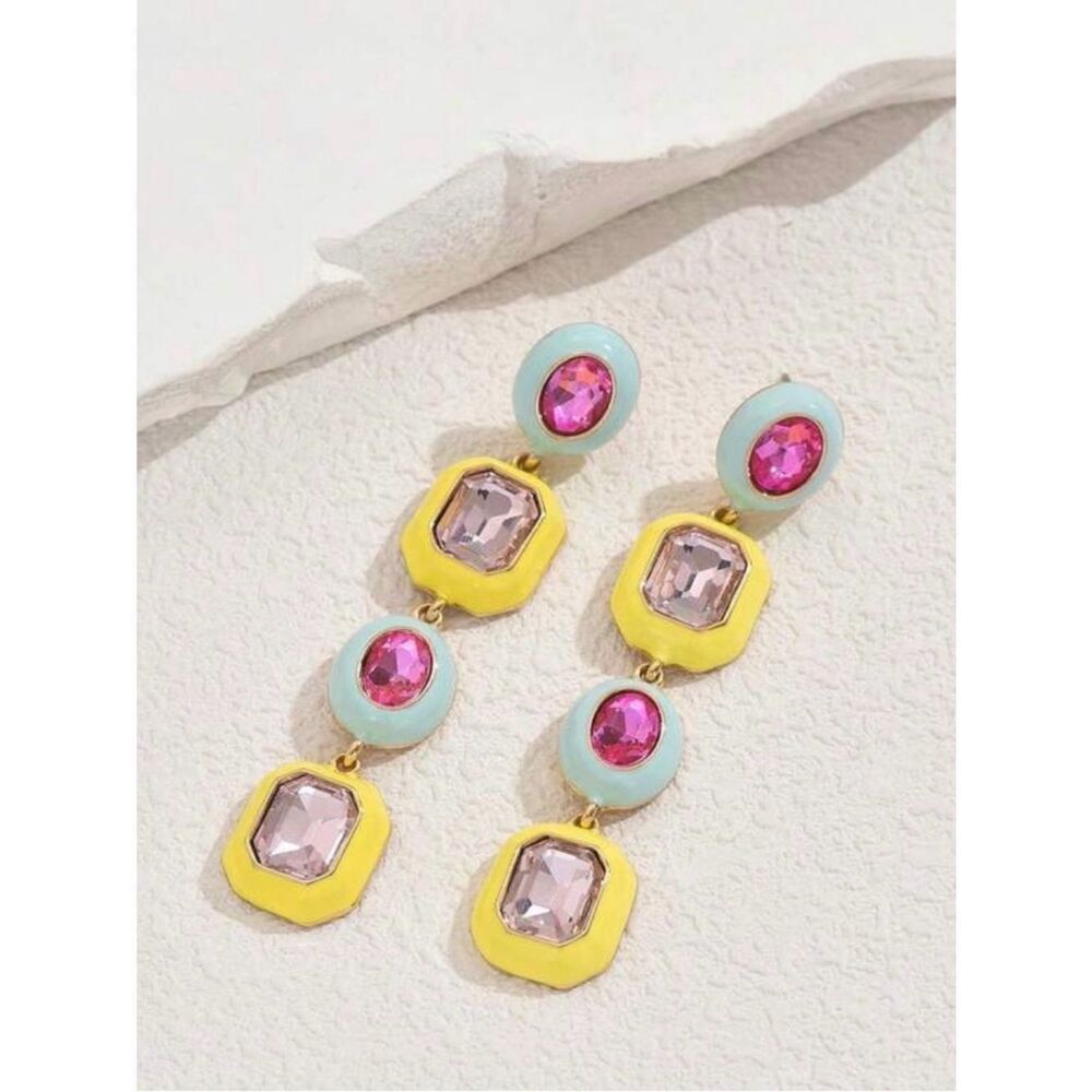 Colorful Drop Statement Earrings A1906